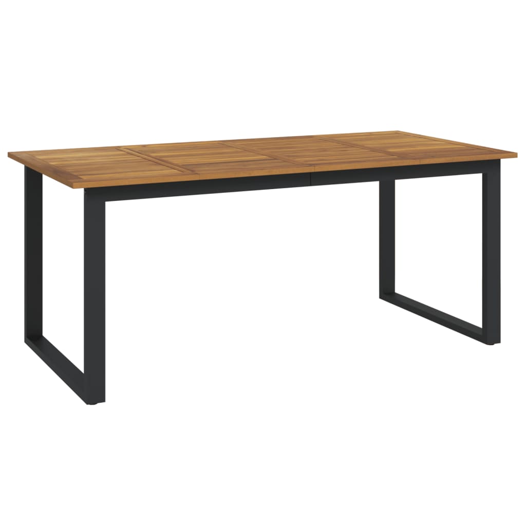 vidaXL Juego de comedor de jardín 7 pzas madera maciza acacia y metal