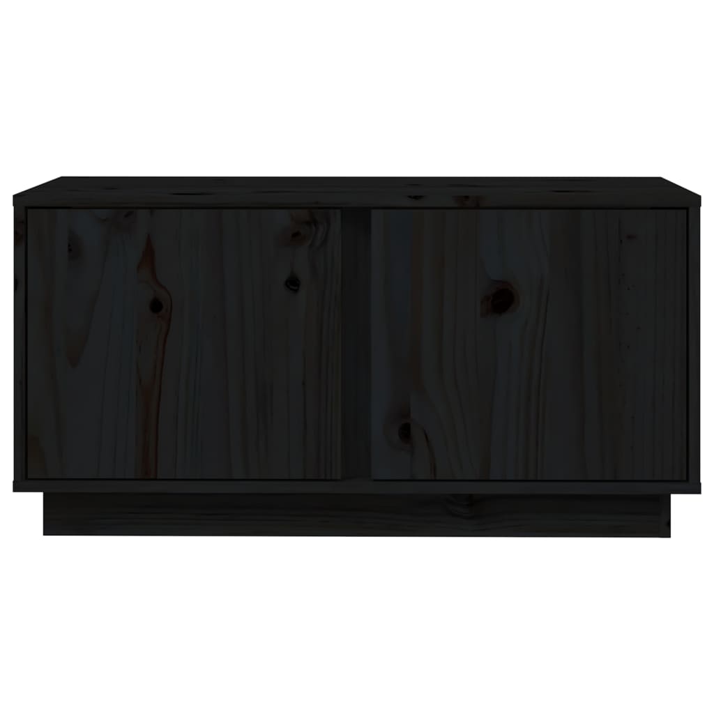 vidaXL Mueble de TV madera maciza de pino negro 80x35x40,5 cm