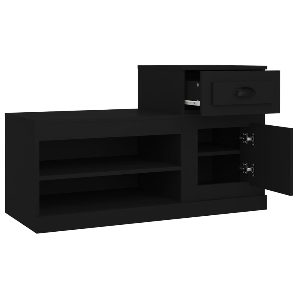 vidaXL Mueble zapatero madera contrachapada negro 100x42x60 cm