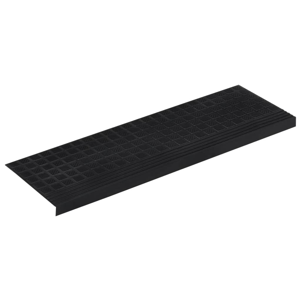 vidaXL Alfombrillas de escalera de goma 10 uds goma 25x75 cm