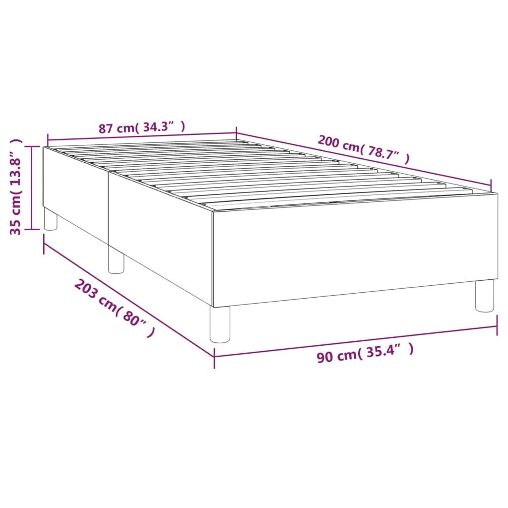 vidaXL Estructura de cama de terciopelo rosa 90x200 cm