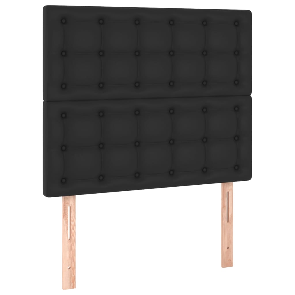 vidaXL Estructura de cama con cabecero cuero sintético negro 100x200cm