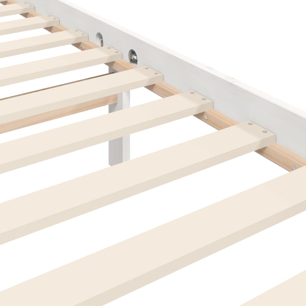 vidaXL Estructura de cama con cabecero madera maciza blanco