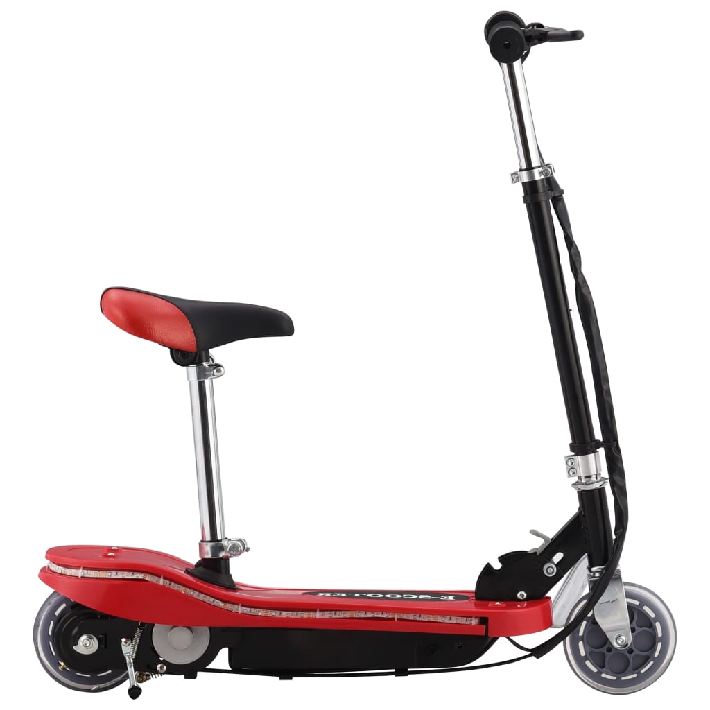 vidaXL Patinete para niños con asiento y LED rojo 120 W