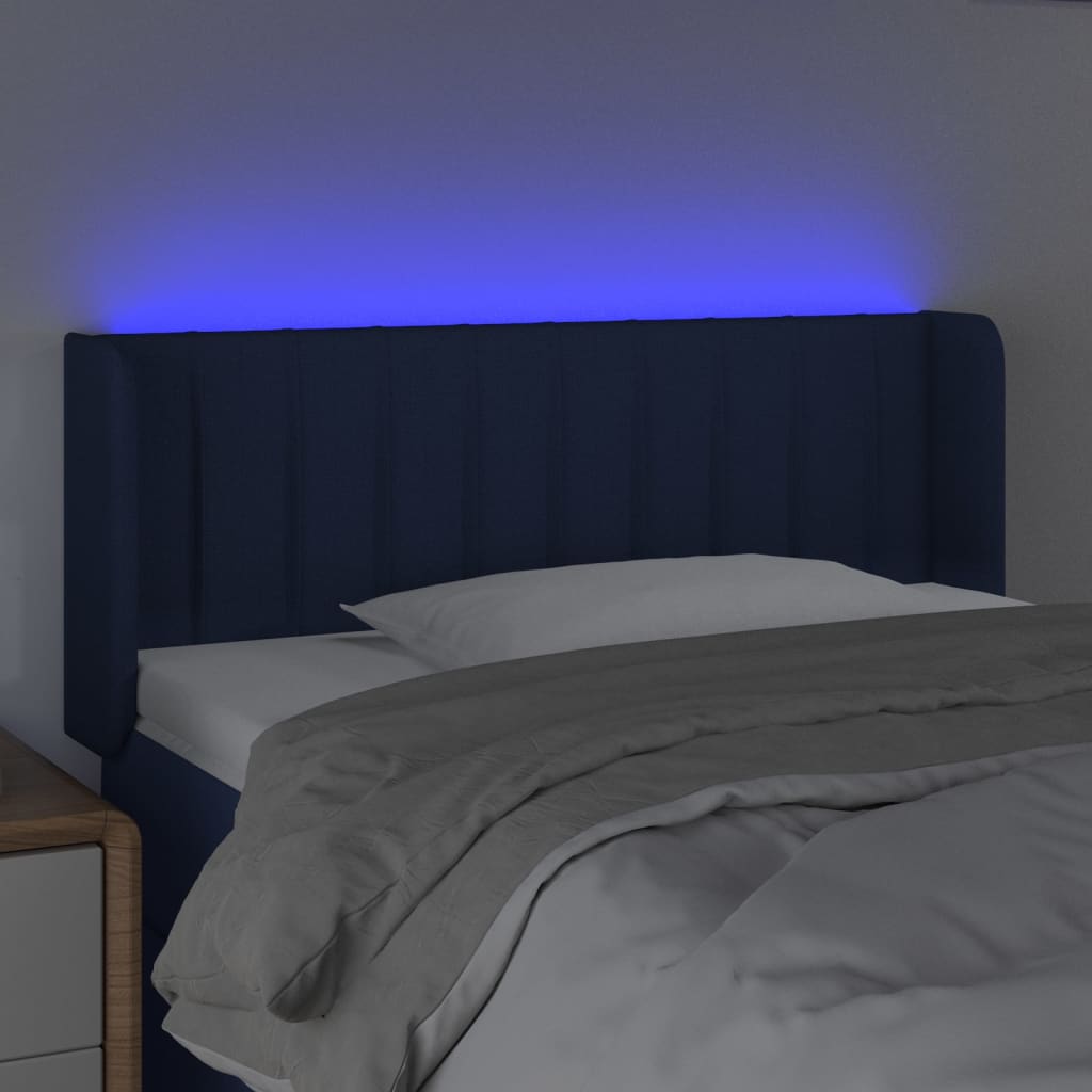 vidaXL Cabecero con LED de tela azul 83x16x78/88 cm