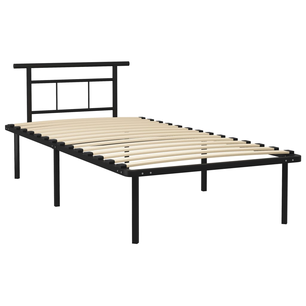 vidaXL Estructura de cama sin colchón metal negro 100x200 cm