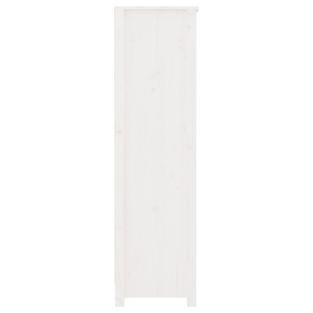 vidaXL Estantería madera maciza de pino blanca 80x35x126 cm