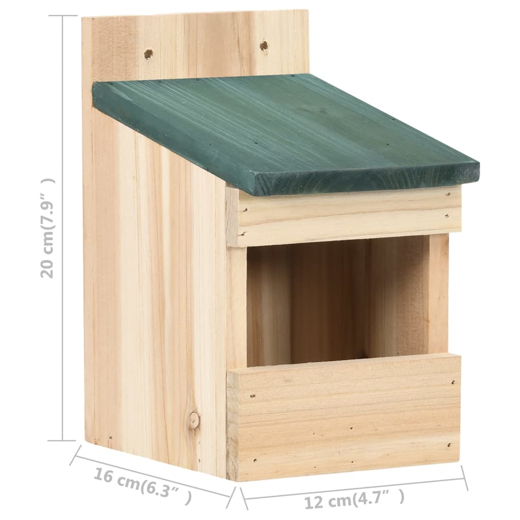 vidaXL Casa para pájaros 4 unidades madera de abeto 12x16x20 cm