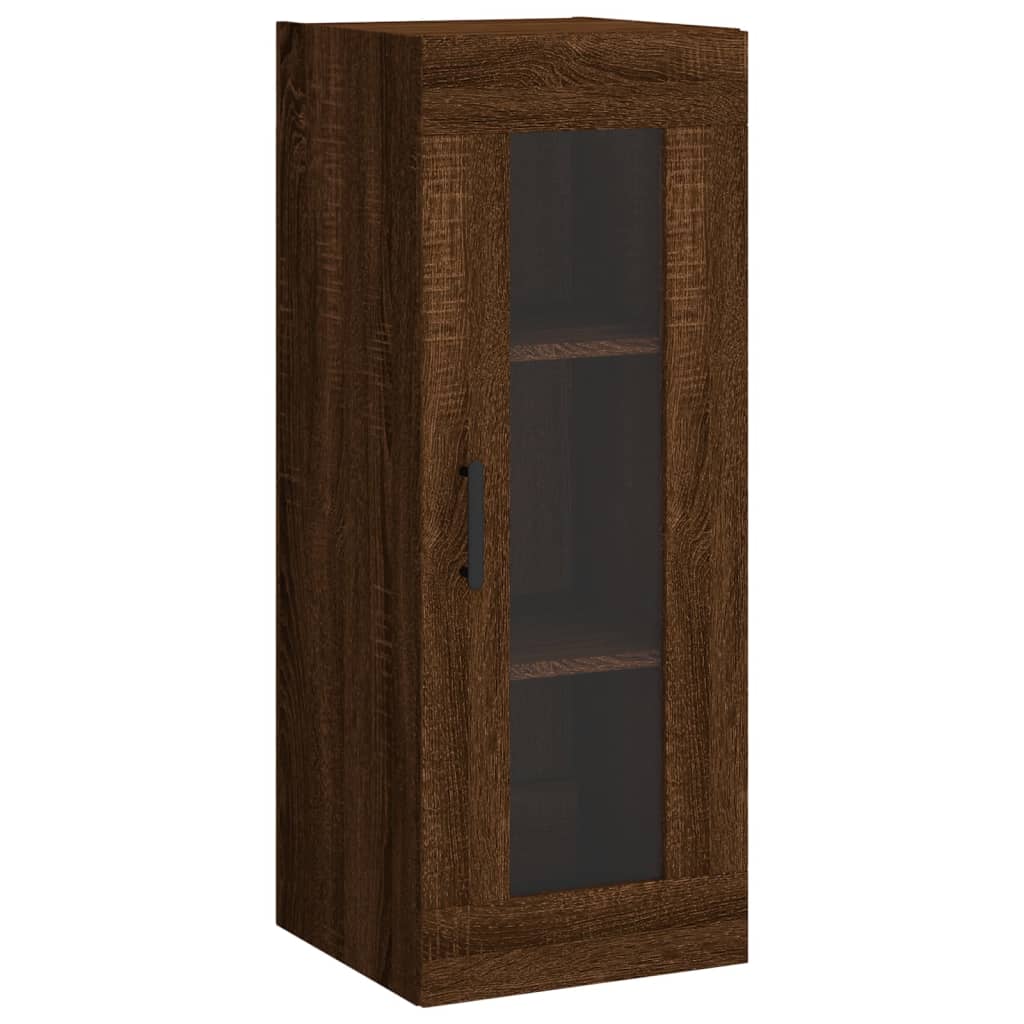 vidaXL Aparador alto madera contrachapada roble marrón 34,5x34x180 cm