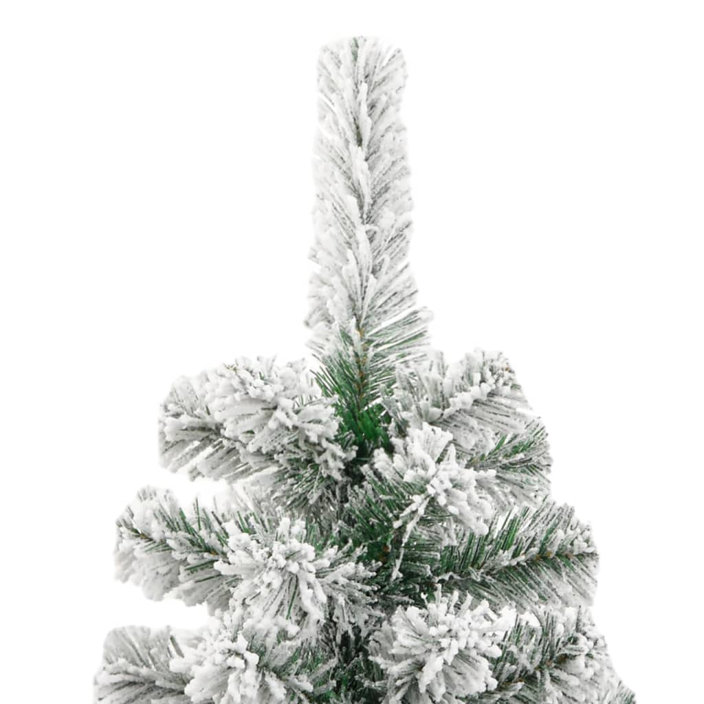 vidaXL Árbol de Navidad artificial con bisagras y nieve flocada 180 cm