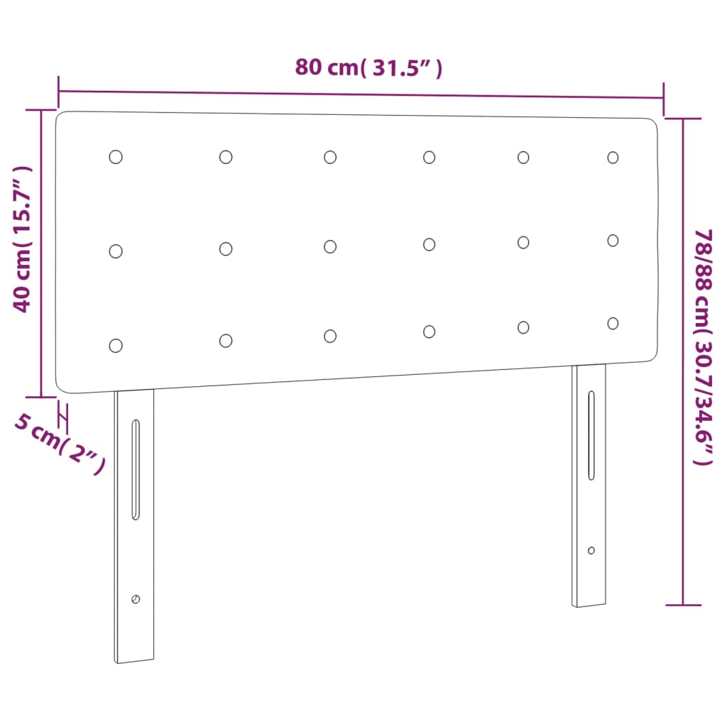 vidaXL Cabecero con LED de tela gris taupe 80x5x78/88 cm