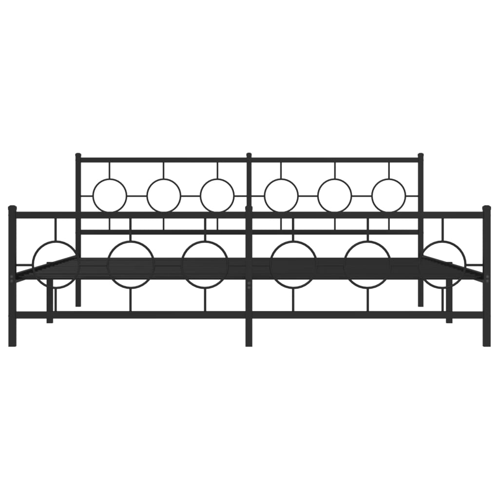 vidaXL Estructura cama sin colchón con estribo metal negro 200x200 cm