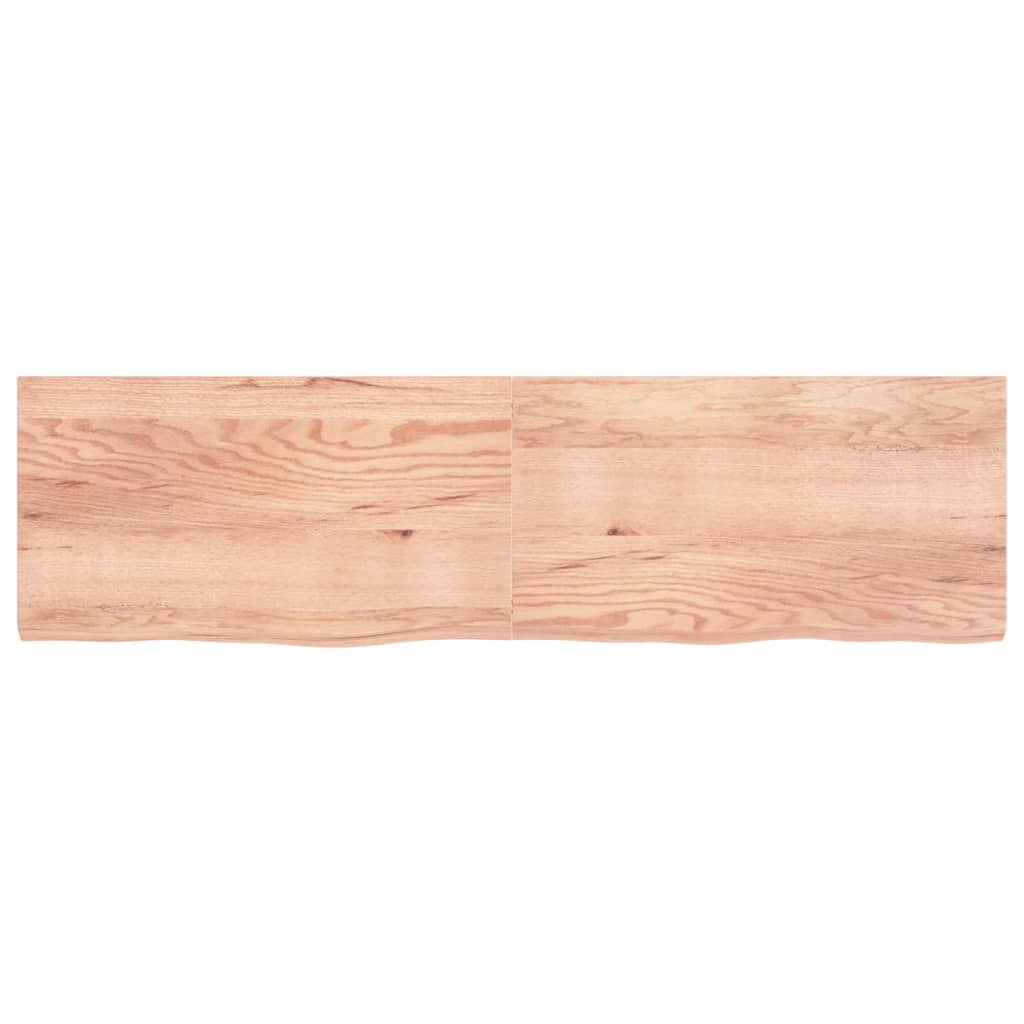 vidaXL Encimera baño madera maciza tratada marrón claro 220x60x(2-6)cm