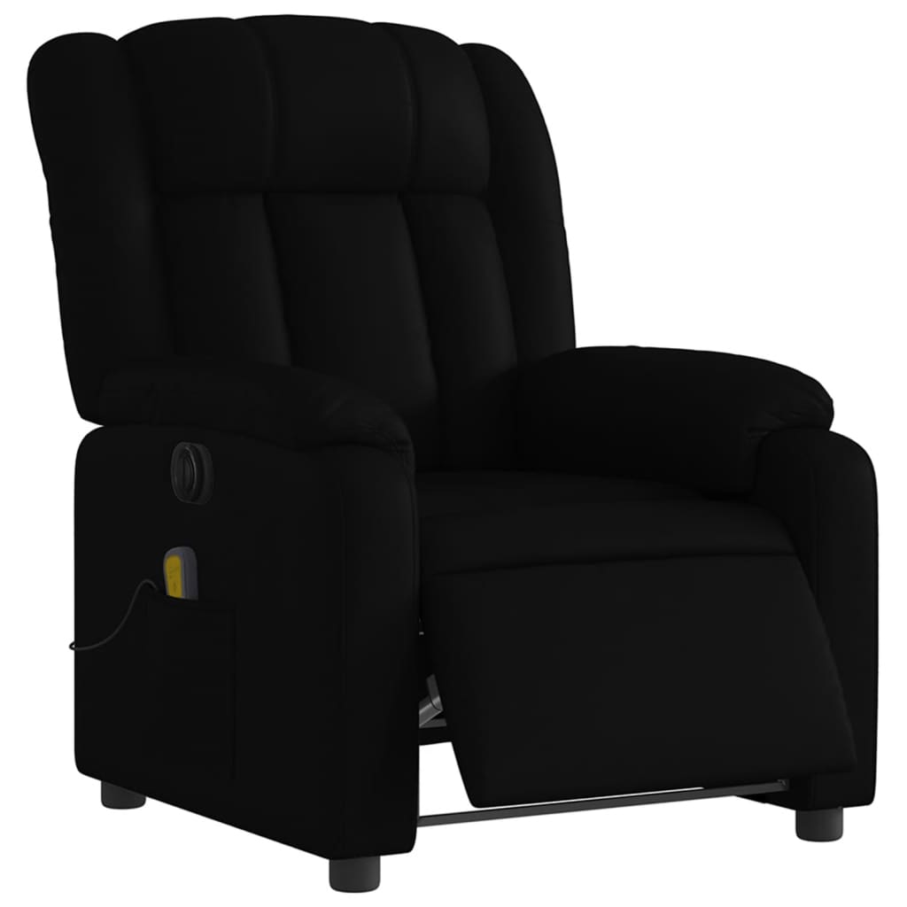 vidaXL Sillón de masaje reclinable eléctrico cuero sintético negro