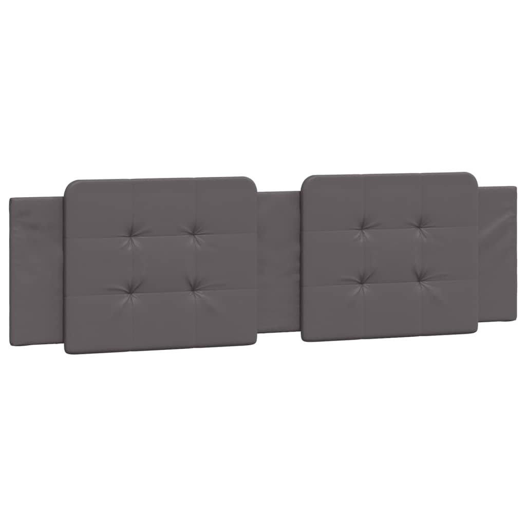 vidaXL Cabecero de cama acolchado cuero sintético gris 180 cm