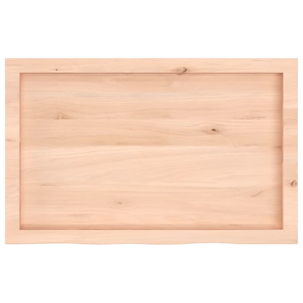 vidaXL Encimera de baño madera maciza sin tratar 80x50x(2-4) cm