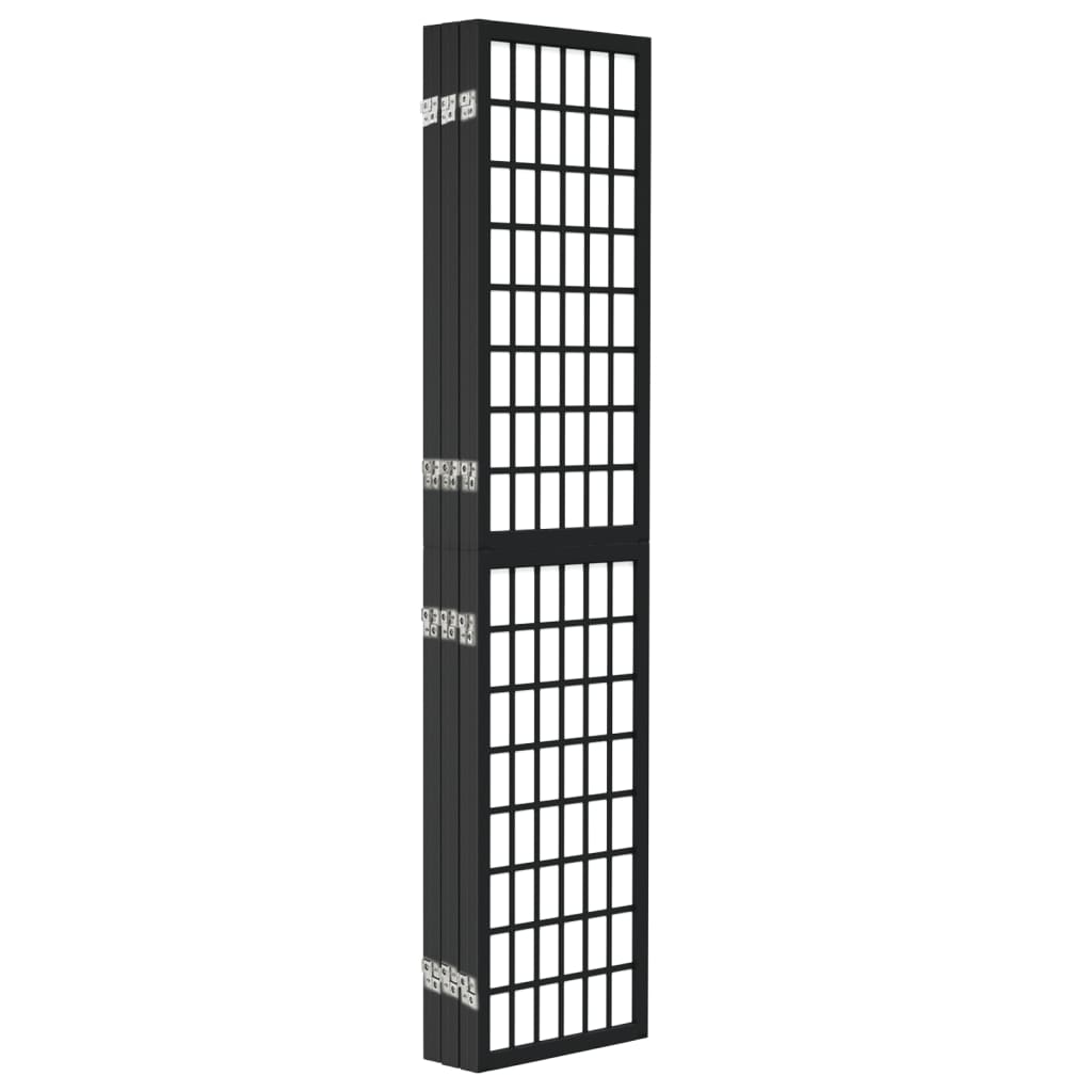 vidaXL Biombo plegable con 6 paneles estilo japonés negro 240x170 cm