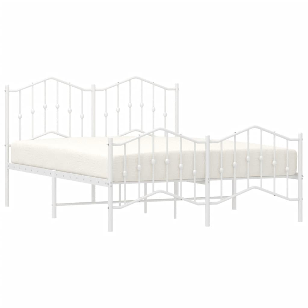 vidaXL Estructura cama sin colchón con estribo metal blanco 150x200 cm