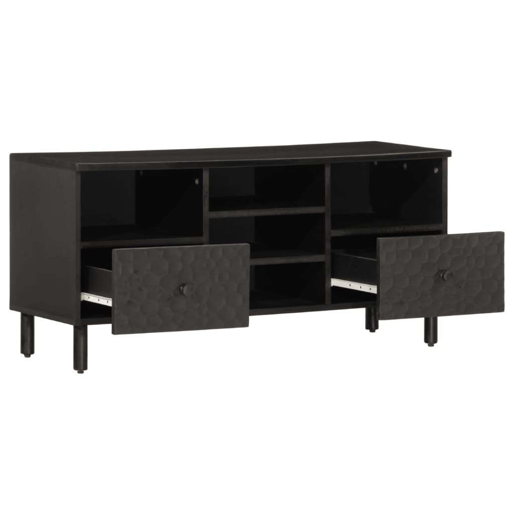 vidaXL Mueble de TV madera maciza de mango negro 100x33x46 cm