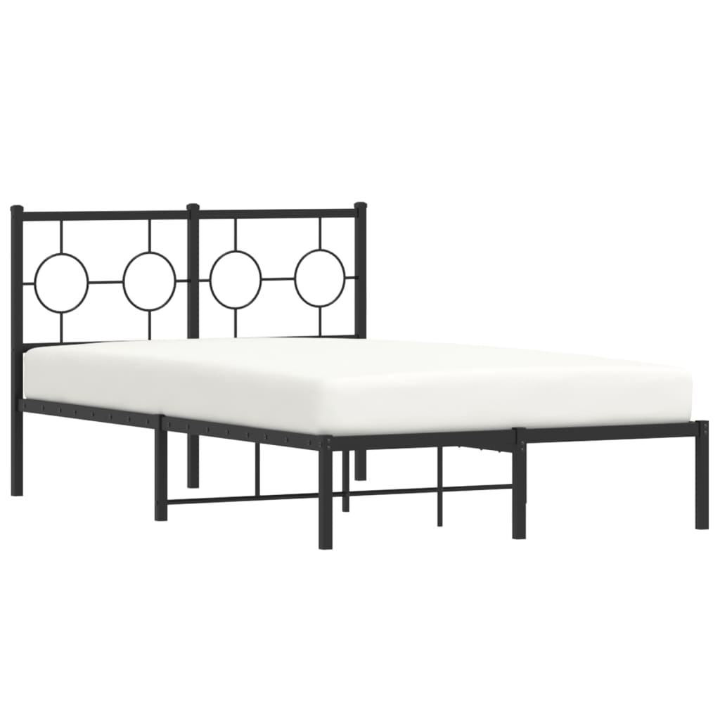 vidaXL Estructura cama sin colchón con cabecero metal negro 120x200 cm