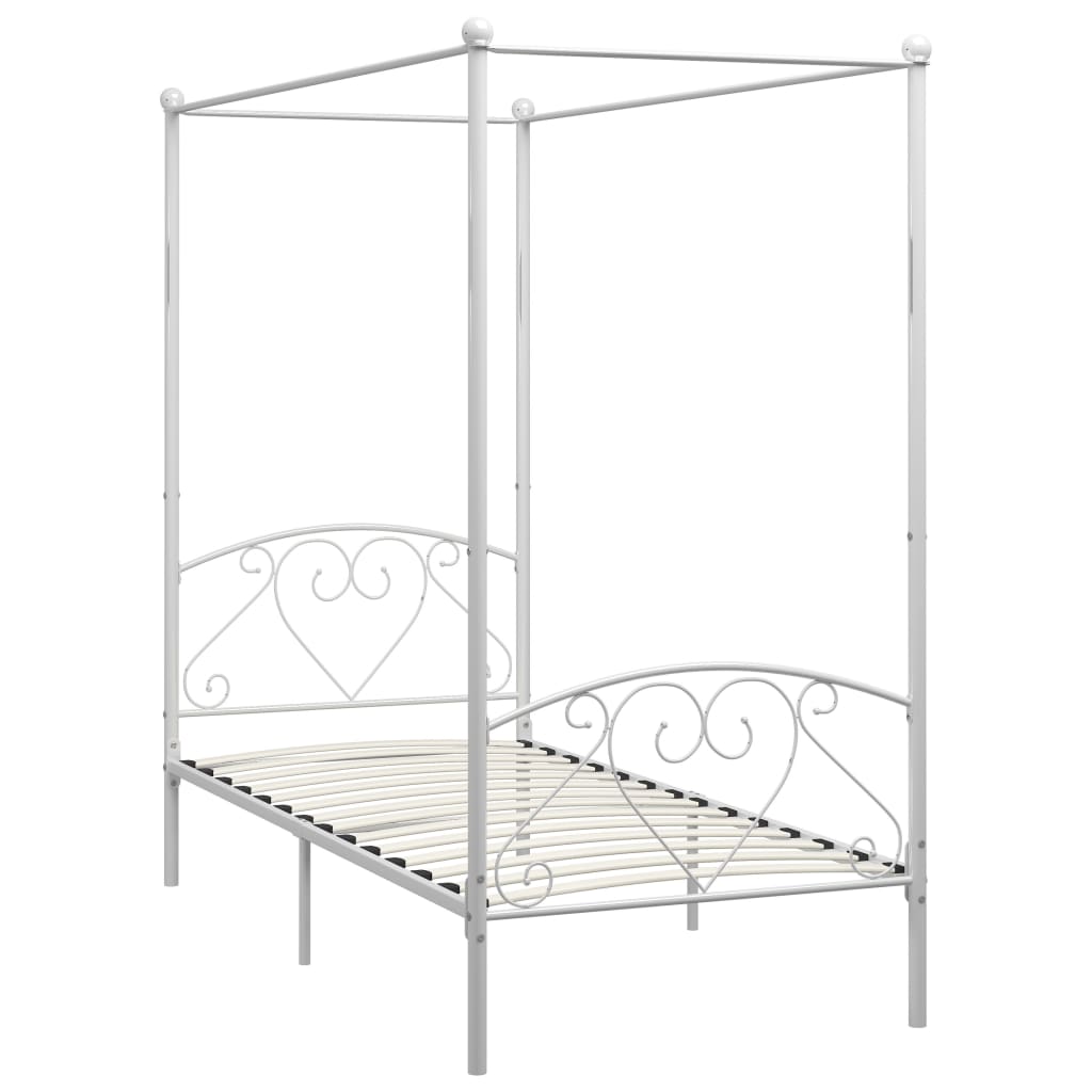 vidaXL Estructura cama con dosel sin colchón metal blanco 120x200 cm