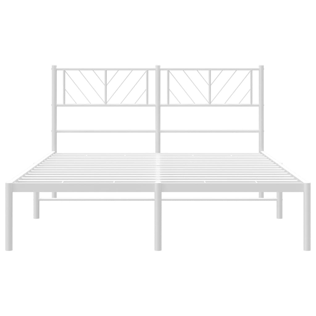 vidaXL Estructura cama sin colchón con cabecero metal blanco 135x190cm