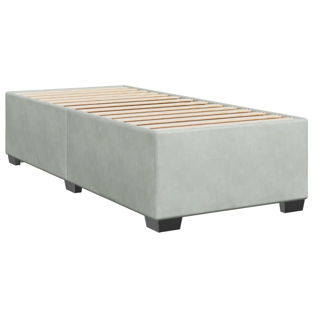 vidaXL Cama box spring con colchón terciopelo gris claro 80x200 cm