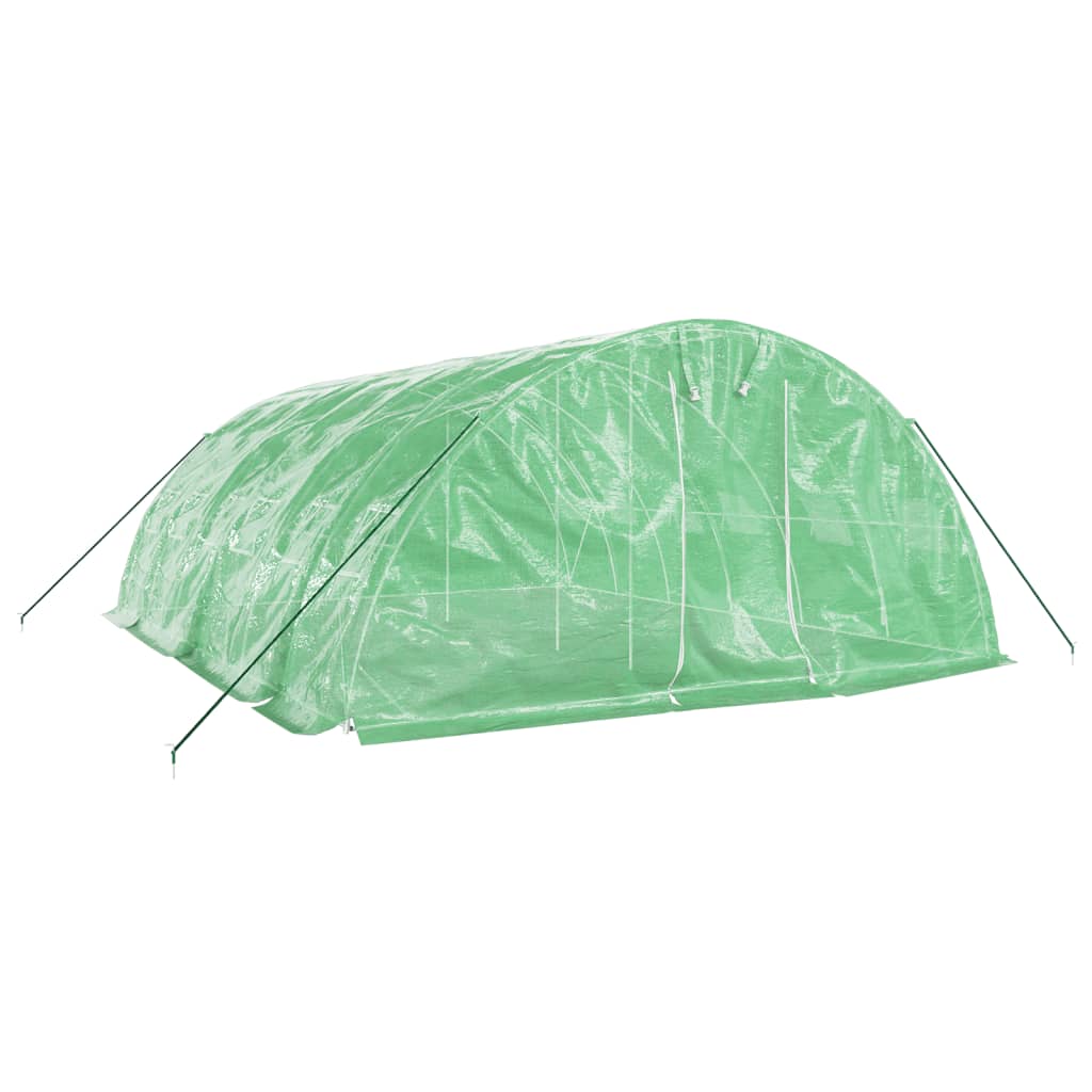 vidaXL Invernadero con estructura de acero verde 30 m² 6x5x2,3 m