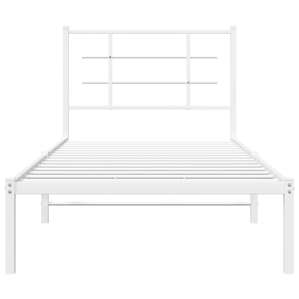 vidaXL Estructura cama sin colchón con cabecero metal blanco 90x190 cm