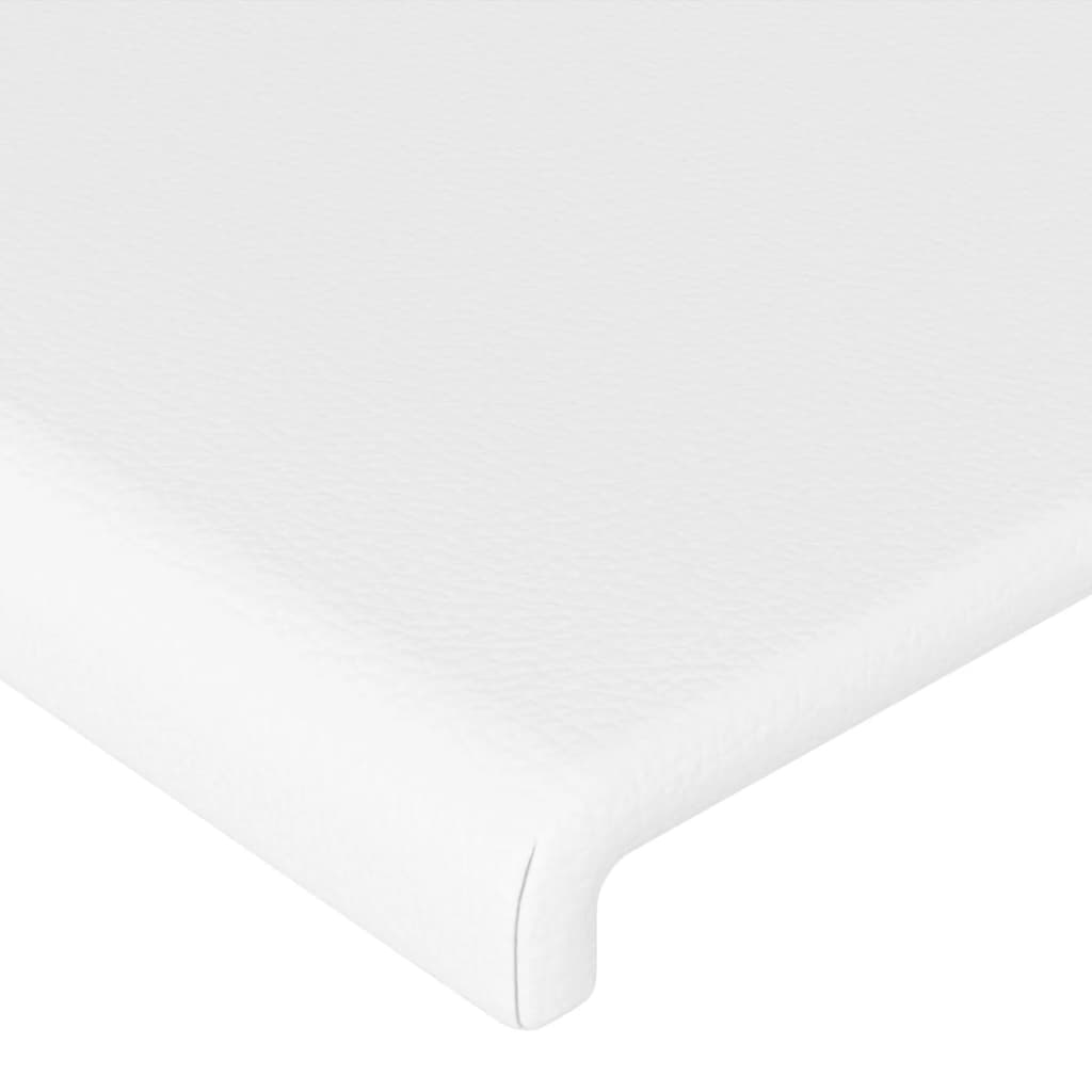 vidaXL Cabecero con LED cuero sintético blanco 183x16x118/128 cm