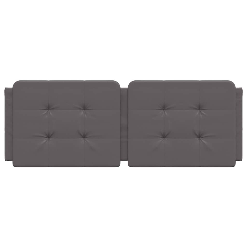 vidaXL Cabecero de cama acolchado cuero sintético gris 140 cm