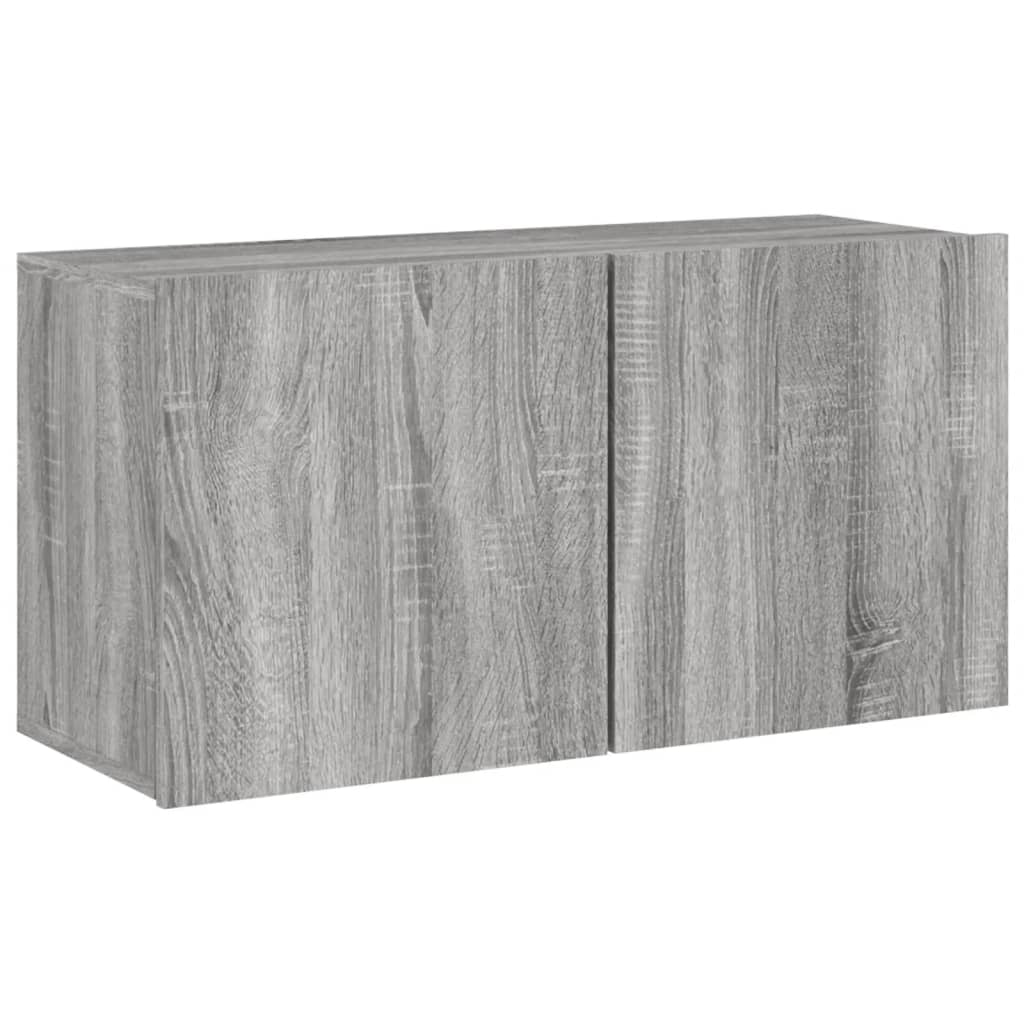 vidaXL Muebles de TV de pared 5 pzas madera de ingeniería gris Sonoma