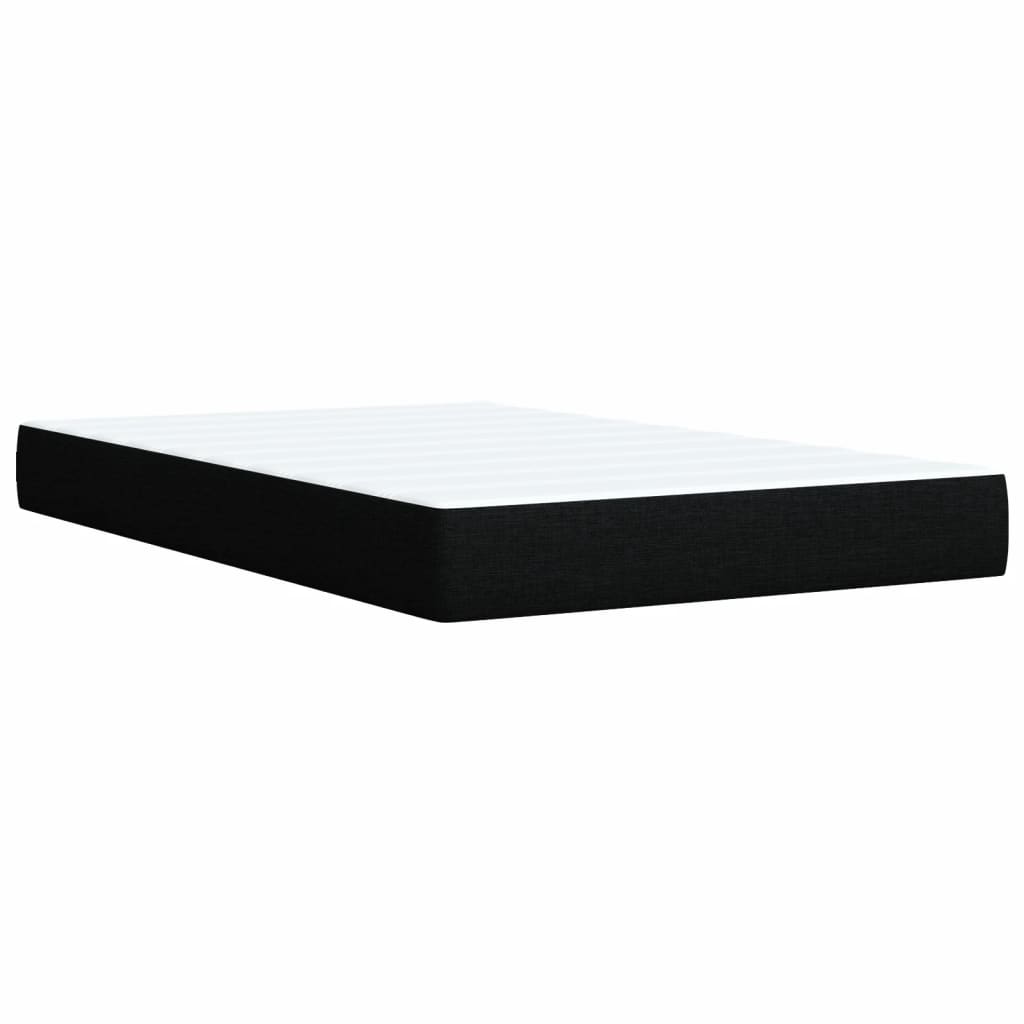 vidaXL Cama box spring con colchón tela negro 120x190 cm