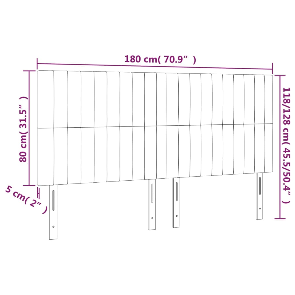 vidaXL Cabecero con luces LED tela azul 180x5x118/128 cm