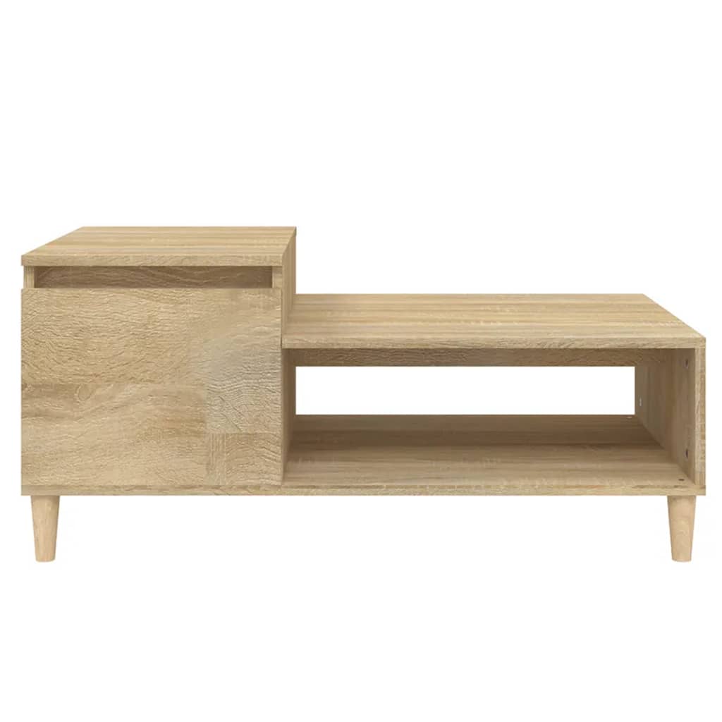 vidaXL Mesa de centro madera contrachapada roble Sonoma 100x50x45 cm