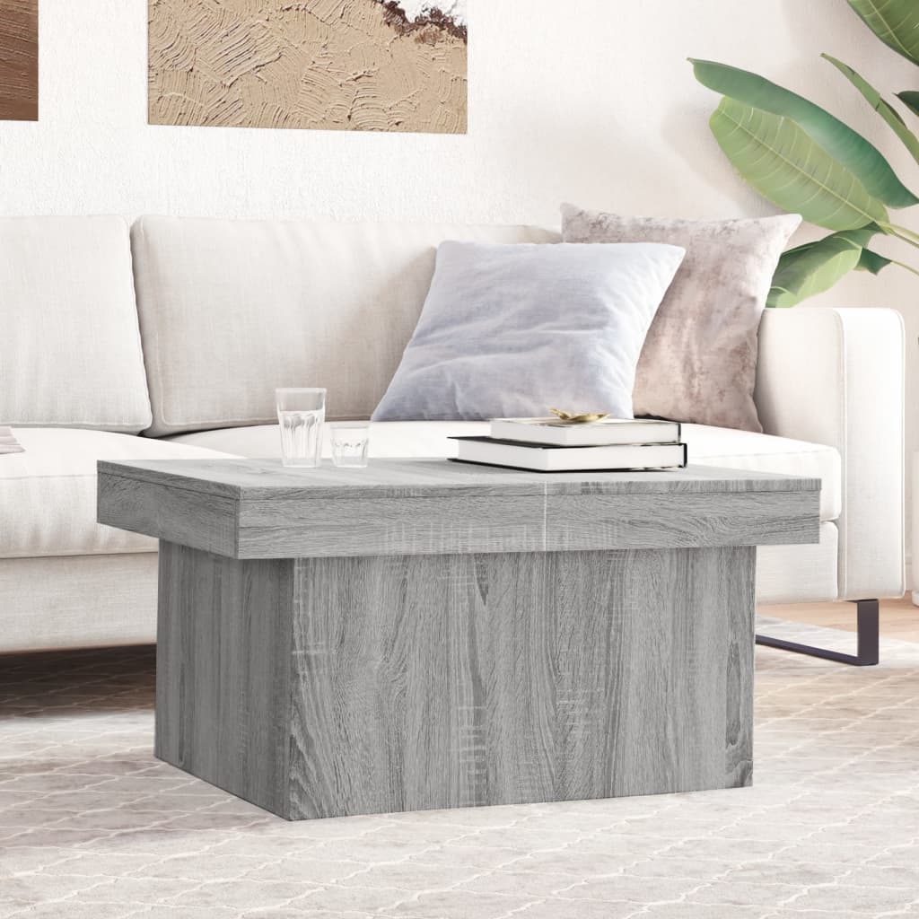 vidaXL Mesa de centro madera de ingeniería gris Sonoma 80x55x40 cm