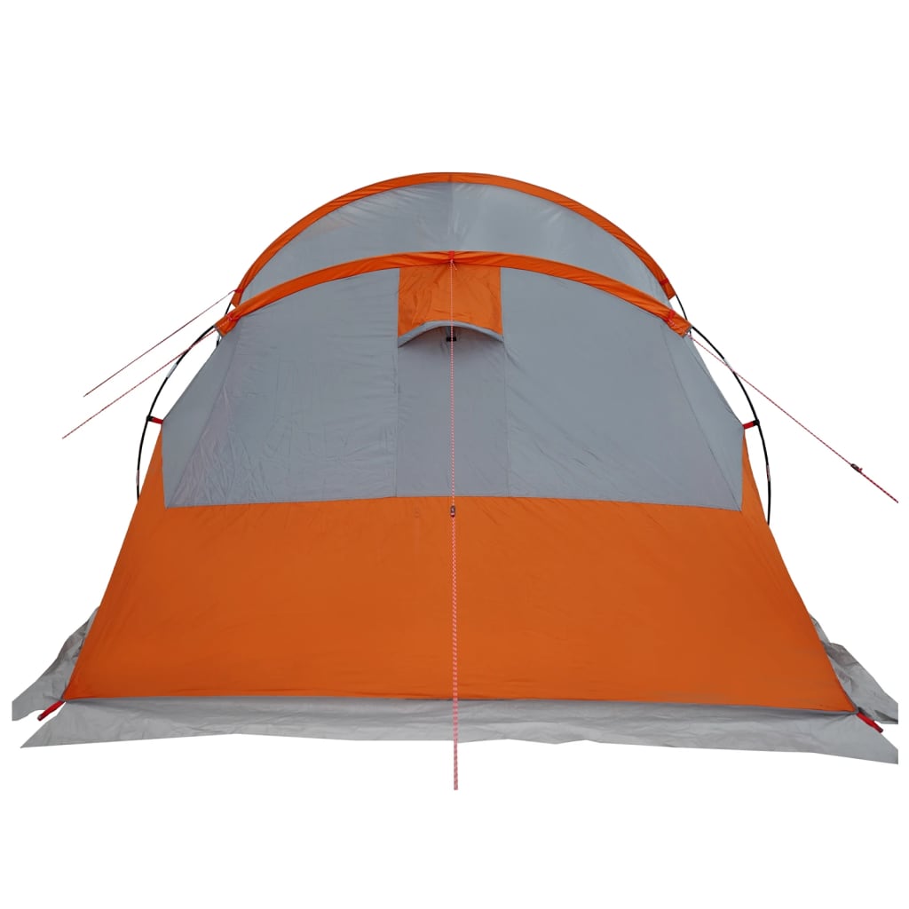 vidaXL Tienda de camping con túnel 4 personas impermeable gris naranja