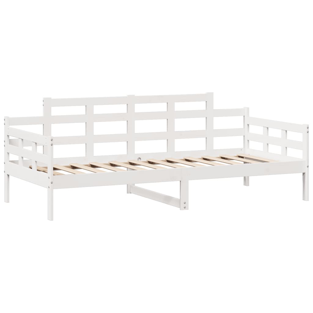 vidaXL Sofá cama con cajones madera maciza de pino blanca 80x200 cm