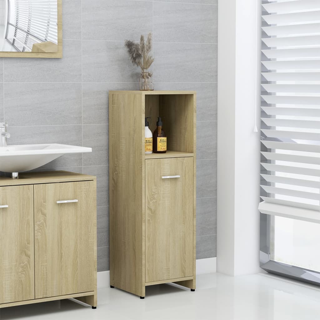 vidaXL Armario de baño madera contrachapada color roble 30x30x95 cm