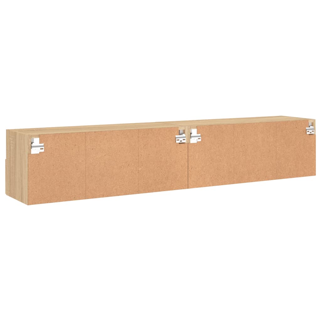 vidaXL Muebles de pared para TV 2 uds madera roble Sonoma 80x30x30 cm