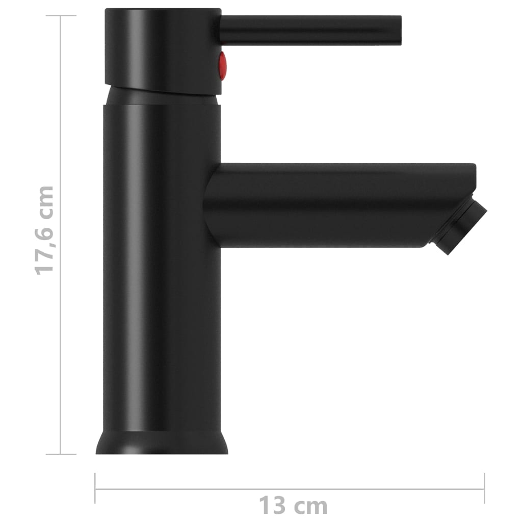 vidaXL Grifo para lavabo de baño acabado negro 130x176 mm