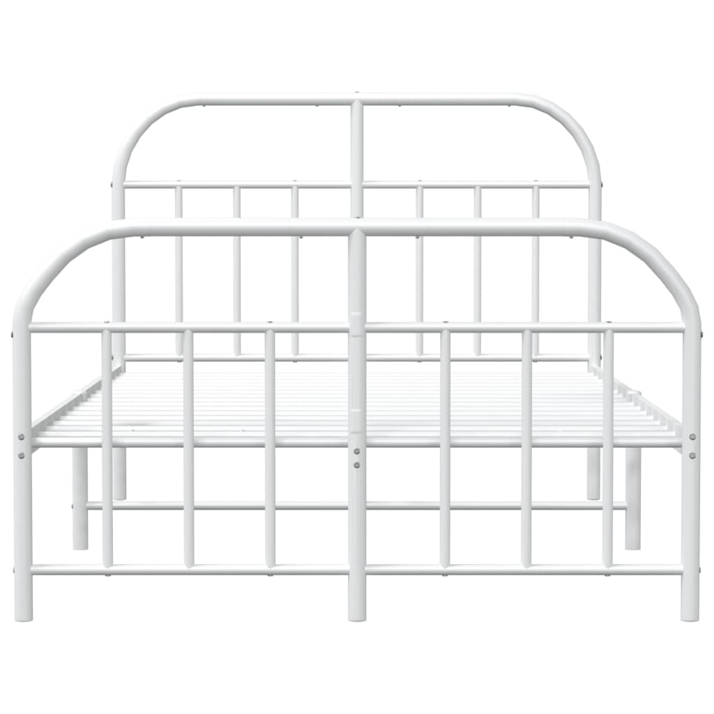 vidaXL Estructura cama sin colchón con estribo metal blanco 120x190 cm