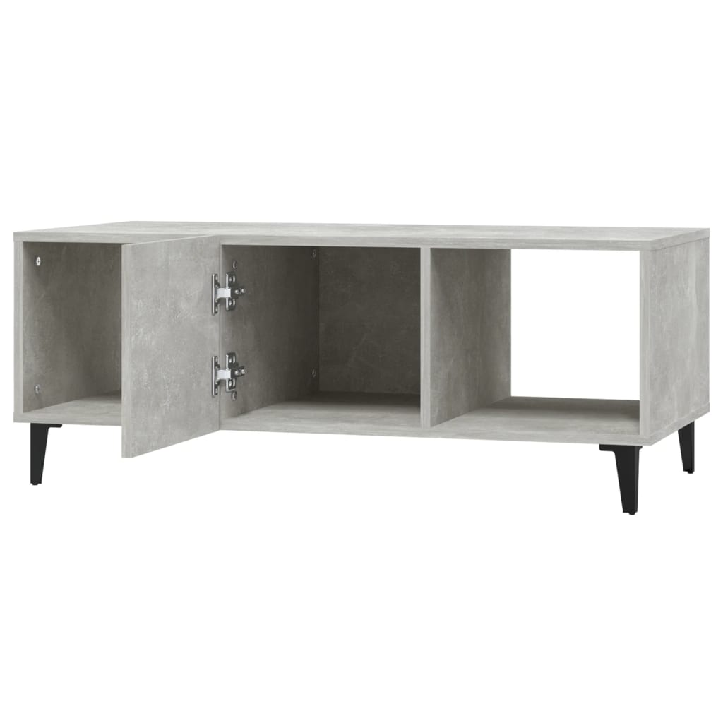 vidaXL Mesa de centro madera contrachapada gris hormigón 102x50x40 cm