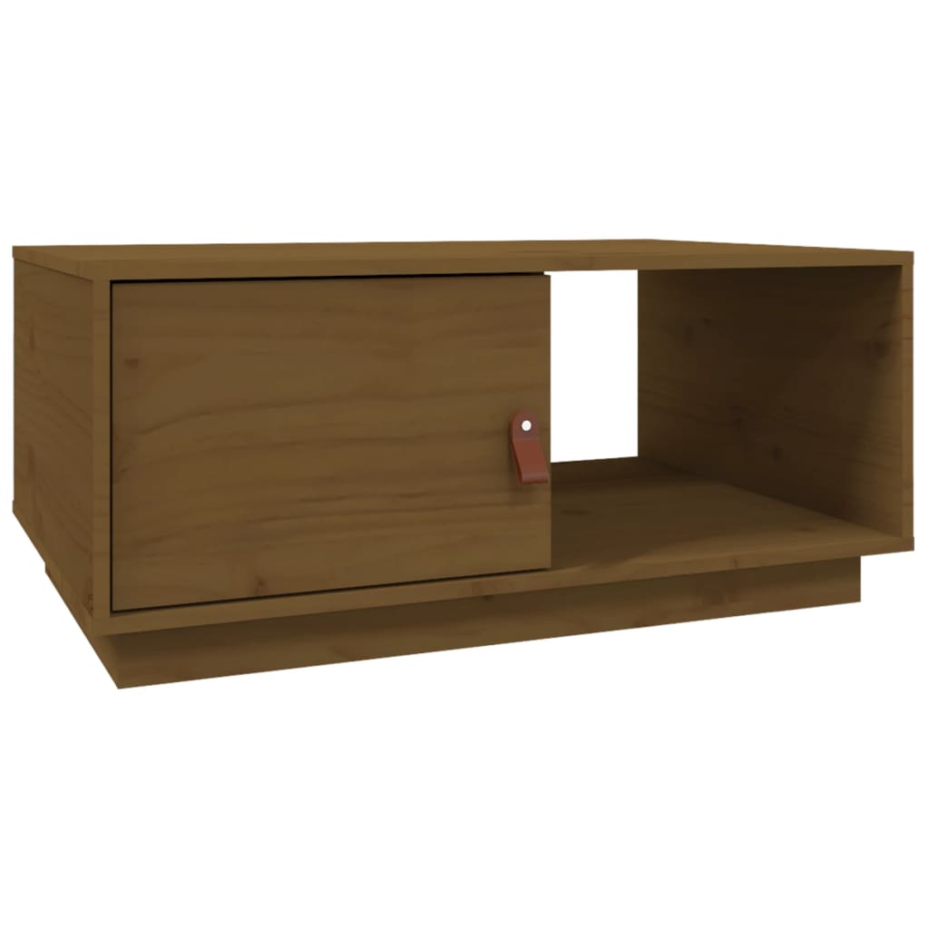 vidaXL Mesa de centro madera maciza de pino marrón miel 80x50x35,5 cm