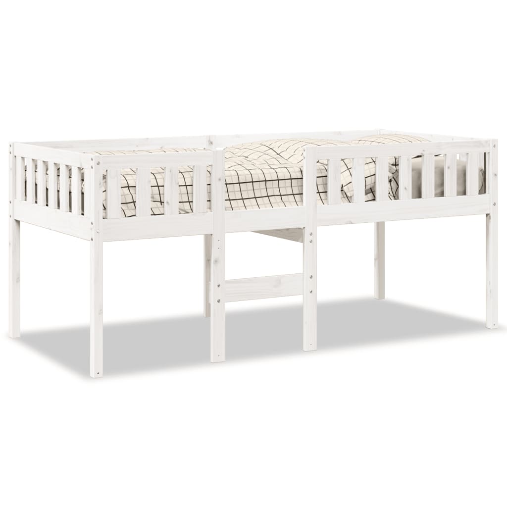 vidaXL Cama para niños sin colchón madera maciza pino blanca 75x190 cm