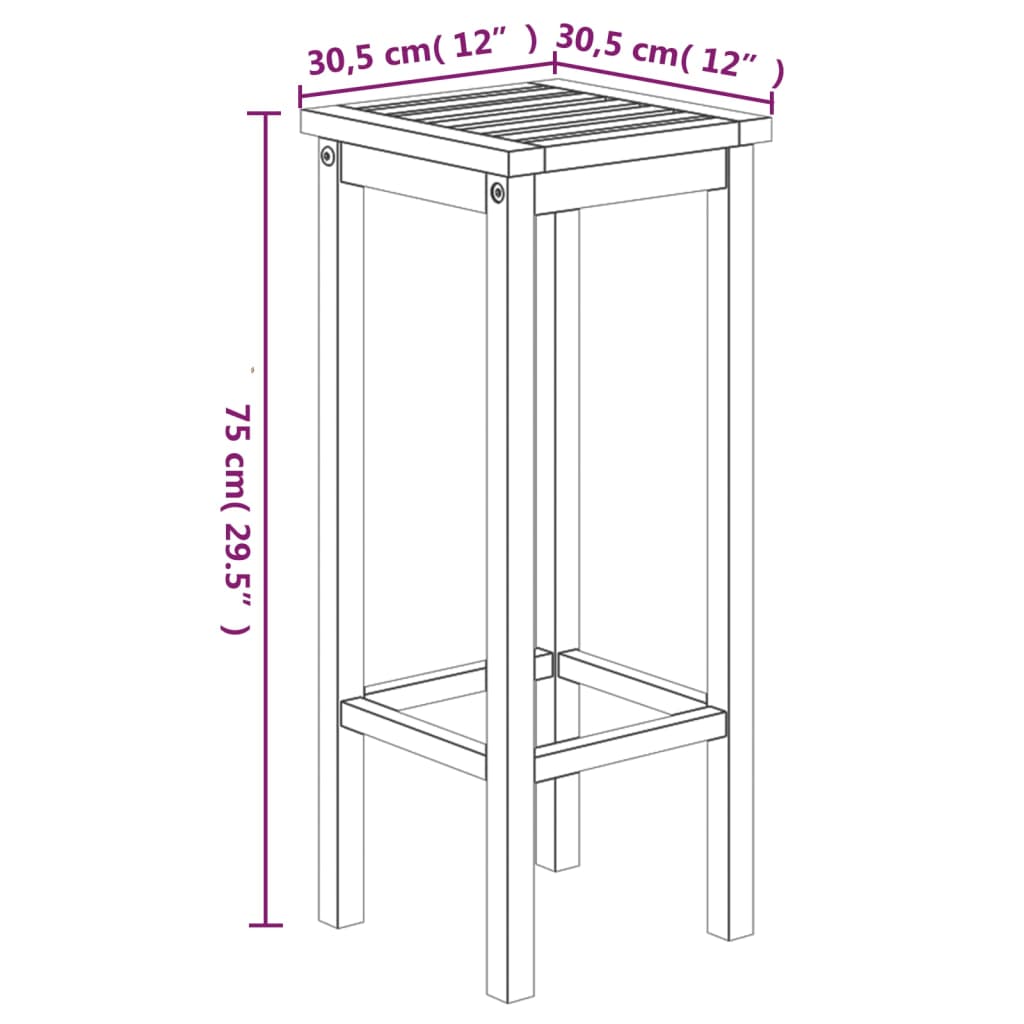 vidaXL Mesa y taburetes altos de jardín 5 pzas madera maciza acacia