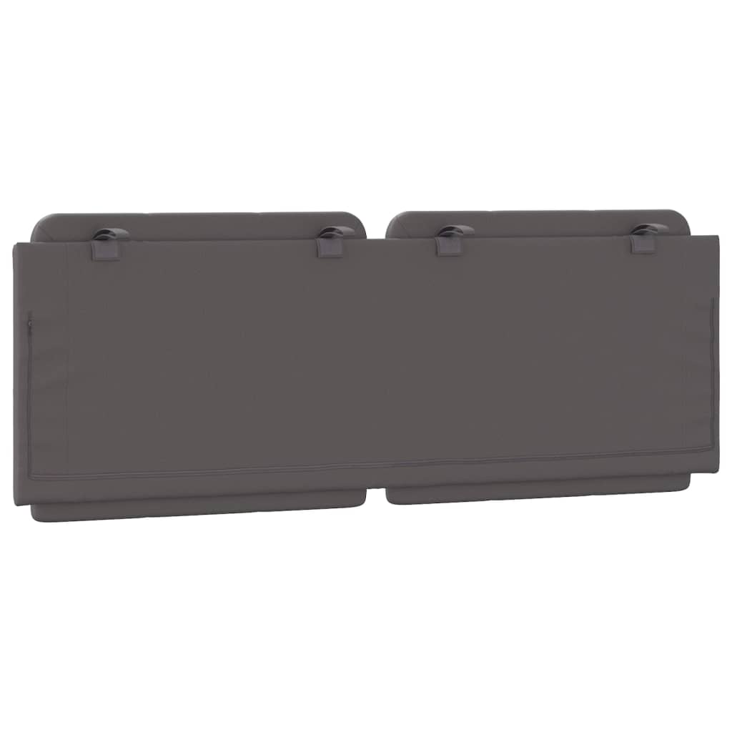 vidaXL Cabecero de cama acolchado cuero sintético gris 120 cm