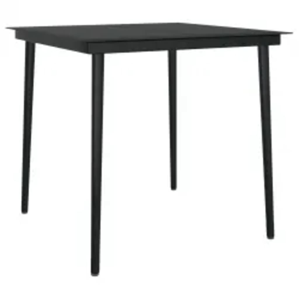 vidaXL Juego de comedor de jardín 5 piezas con cojines negro