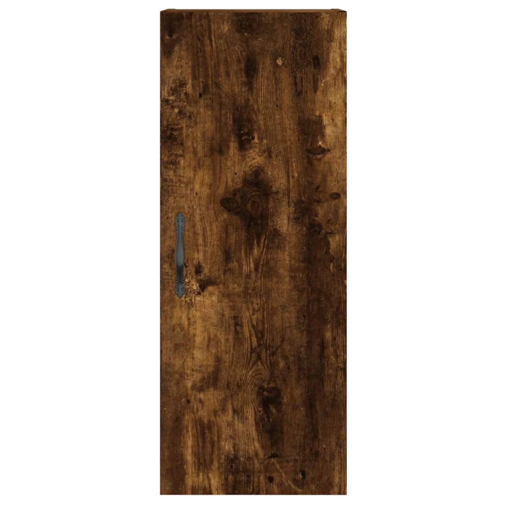 vidaXL Aparador de madera contrachapada roble ahumado 34,5x34x180 cm