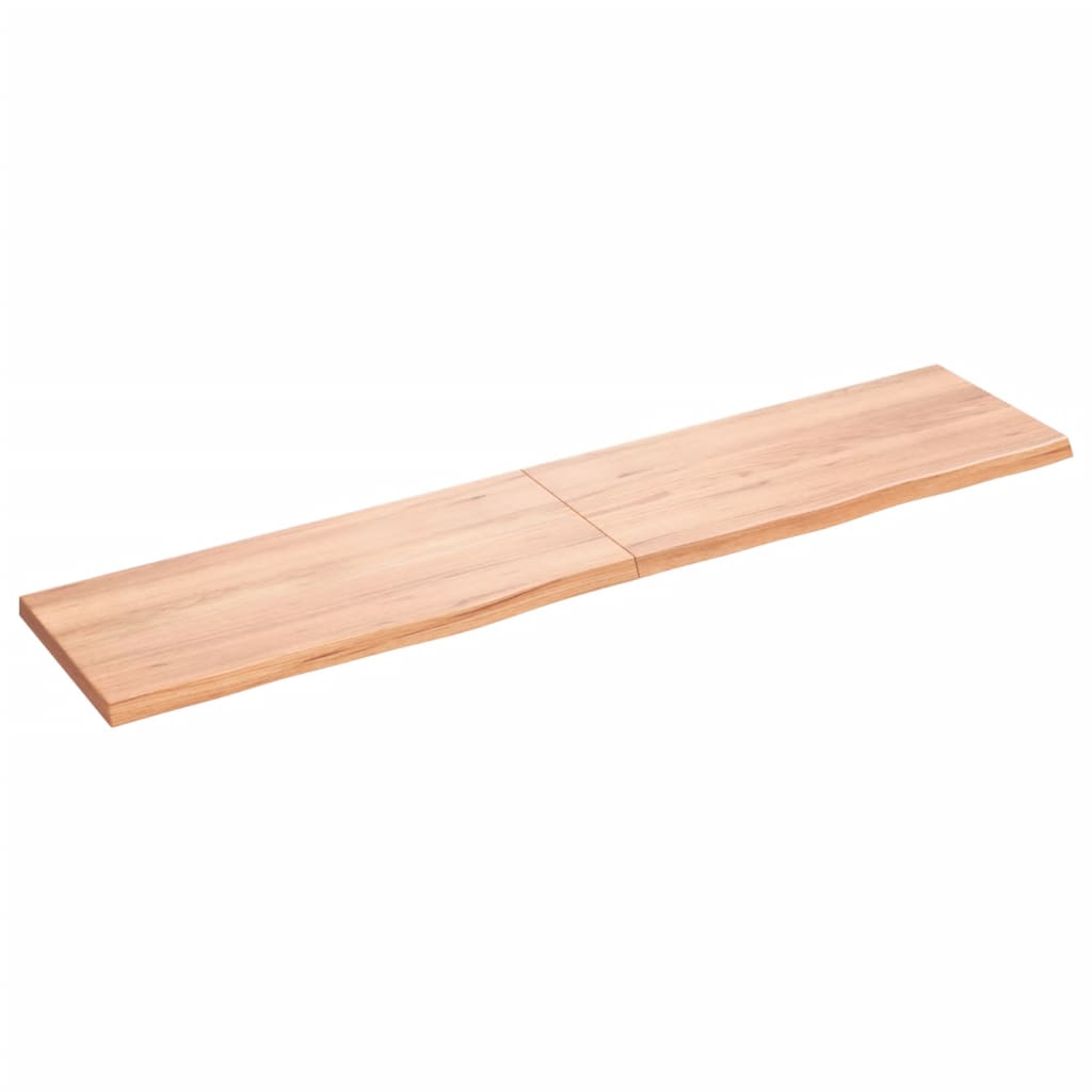 vidaXL Encimera baño madera maciza tratada marrón claro 180x40x(2-4)cm